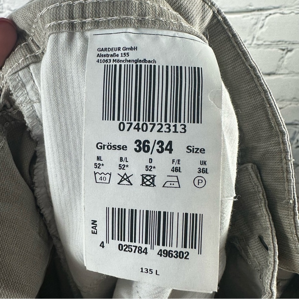 Atelier Gardeur Nigel 1 Regular Fit Men’s Chino Pants 34x32 Gray Beige - Picture 7 of 12